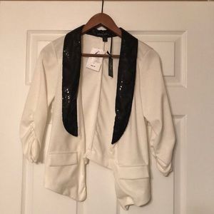 Sequined Off White Jacket